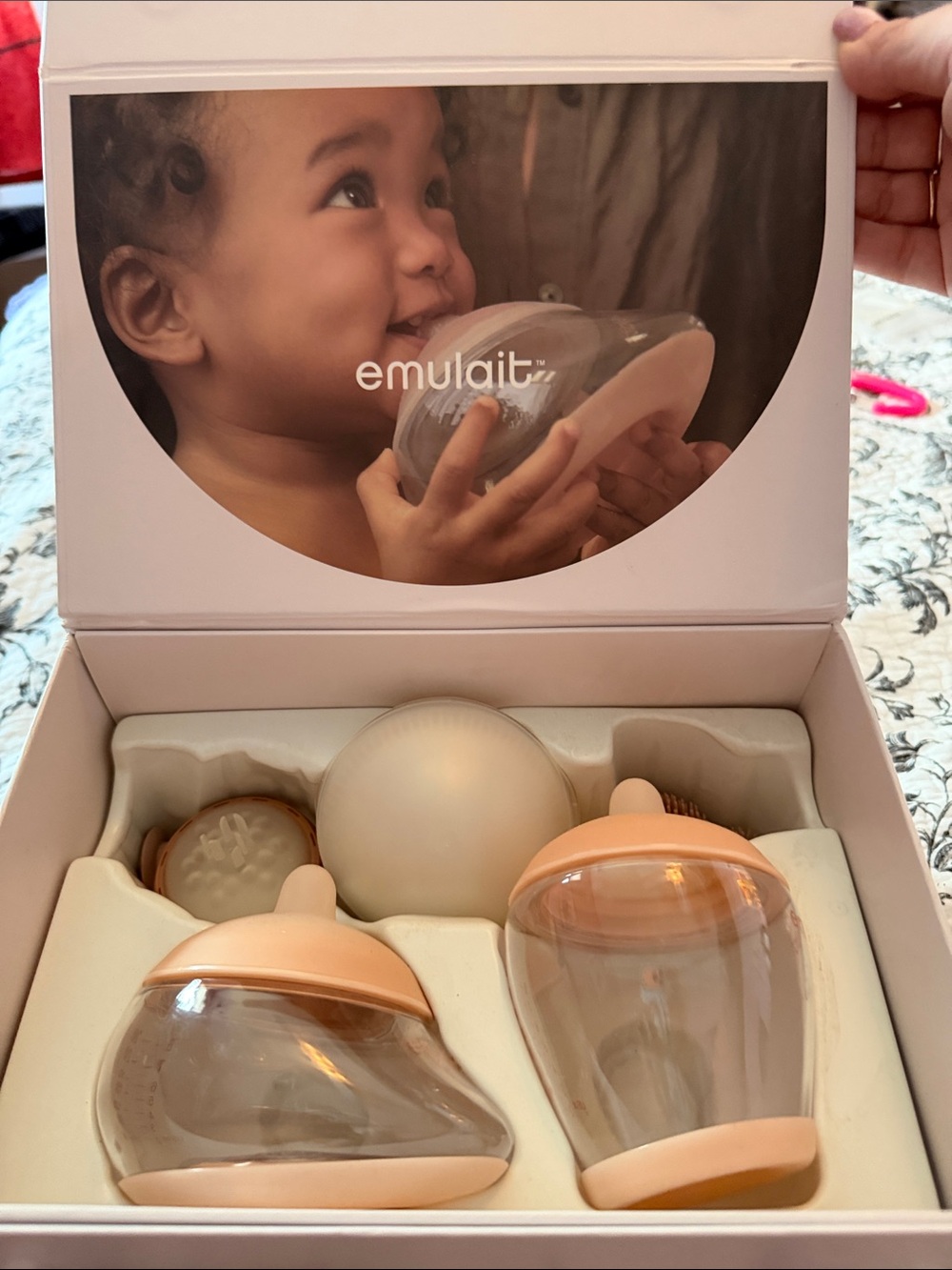 Peach Silicone Baby Cups & Bottle Set